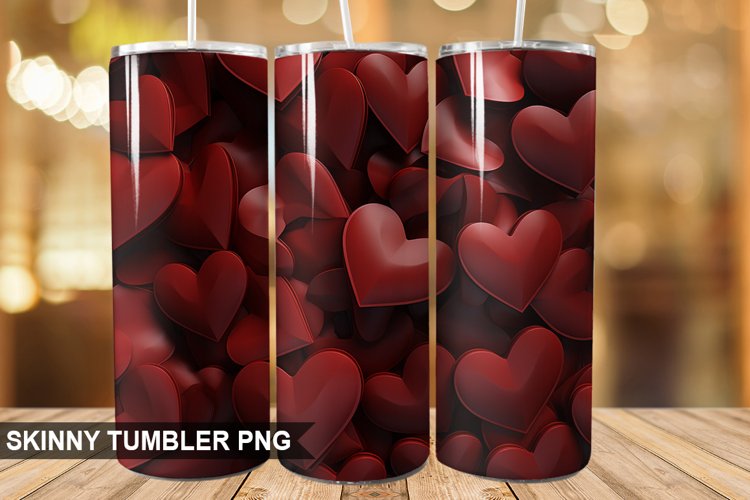 3D Valentines Day Tumbler Design