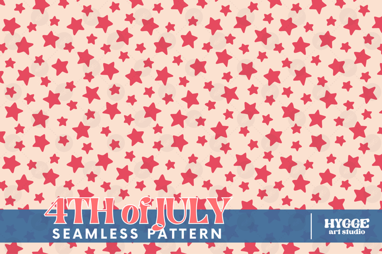 American 4th of July USA Patriotic Stars Seamless Pattern