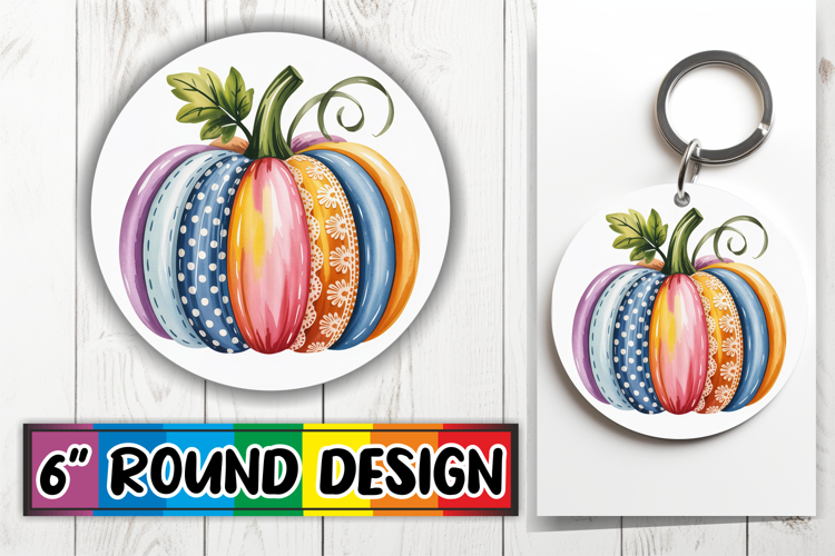 Unique Round Design Car Coasters PNG, Pumpkin Watercolor