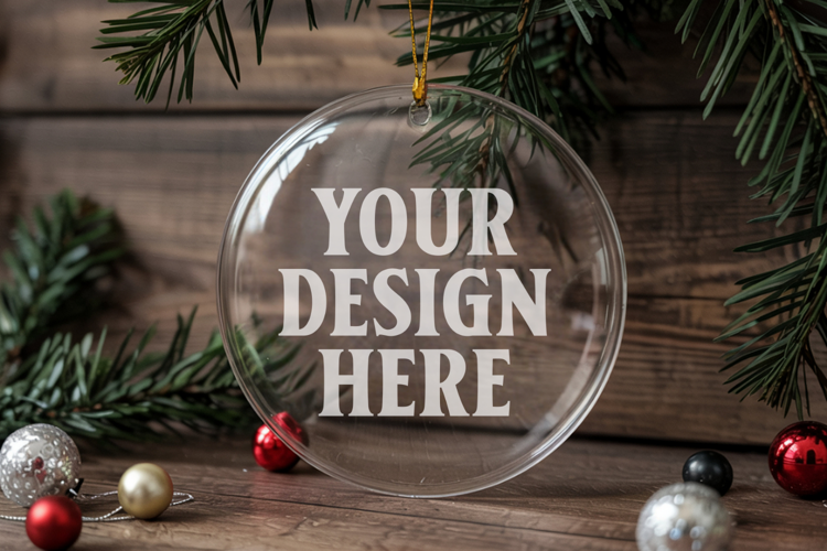 Acrylic Christmas Ornament Mockup , christmas ornament mocku