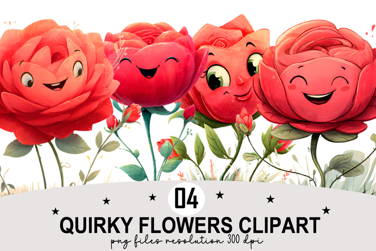 Red Flower Clipart Image 2