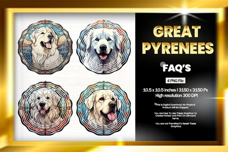 Great Pyrenees Wind Spinner Sublimation - 04 Variation example image 1
