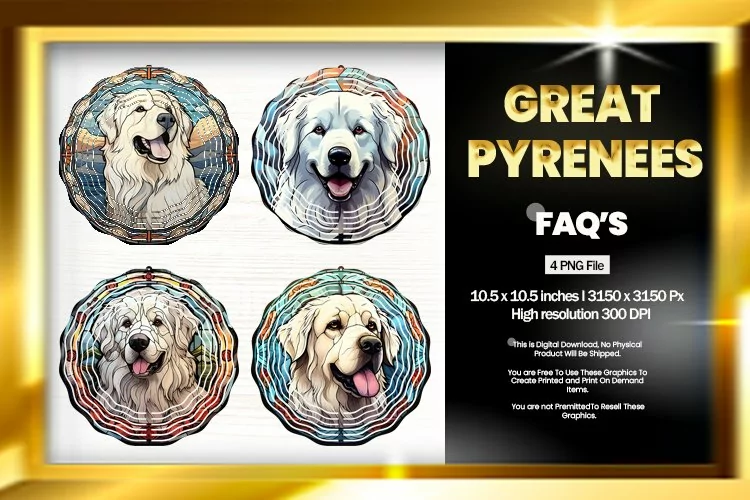 Great Pyrenees Wind Spinner Sublimation - 04 Variation