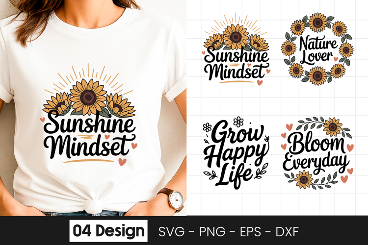 Sunshine Mindset Positive Quote SVG PNG