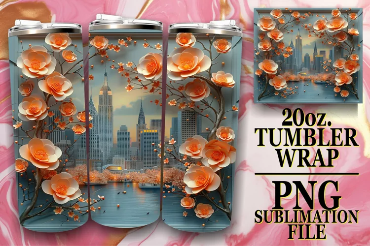 Petal Paradise Tumbler Design 20oz