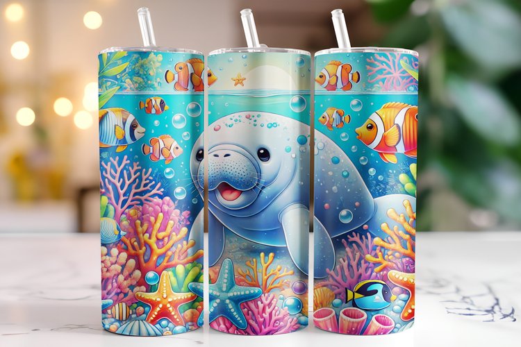 Manatee Tumbler Wrap | Sublimation | Tumblers