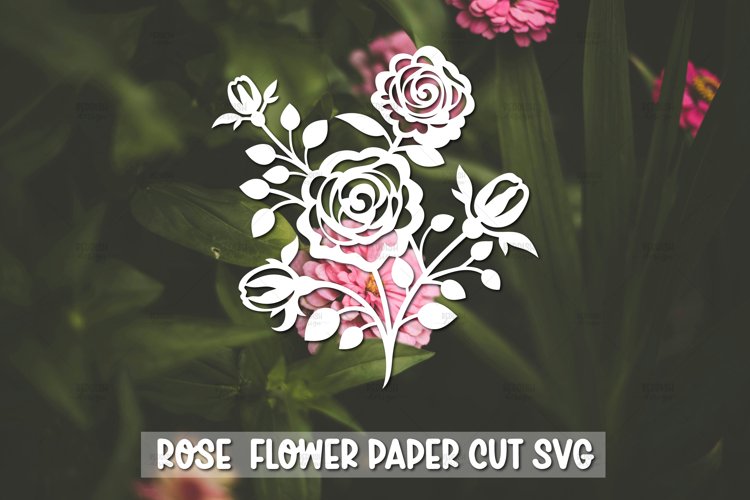 Rose Flower SVG I Rose Flower Vinyl Decal, Paper Cut Rose