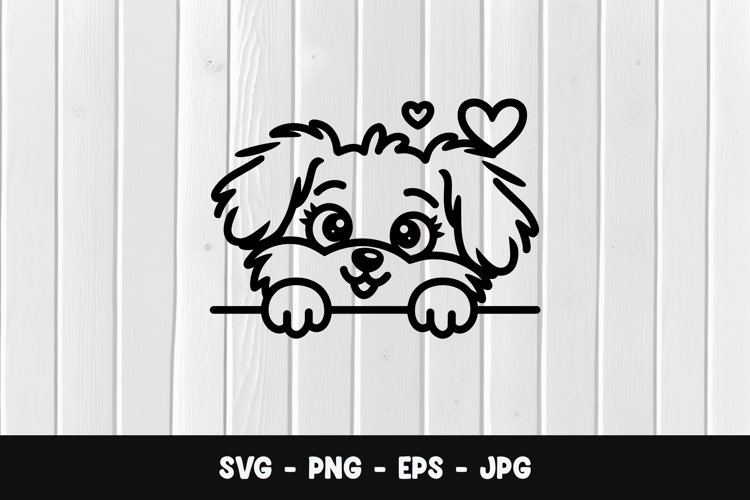 Cute kawaii puppy svg design