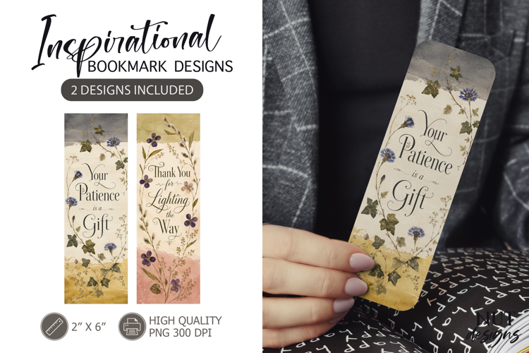 Teacher appreciation Patience Is a Gift Floral Bookmarks
