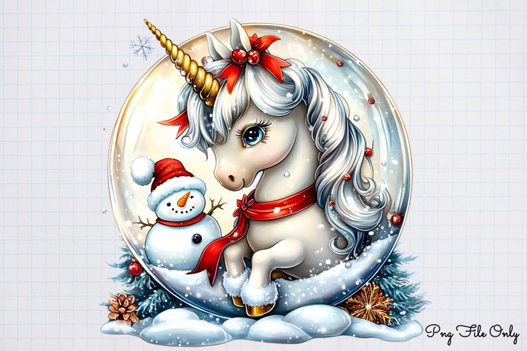 Christmas Unicorns Clipart PNG