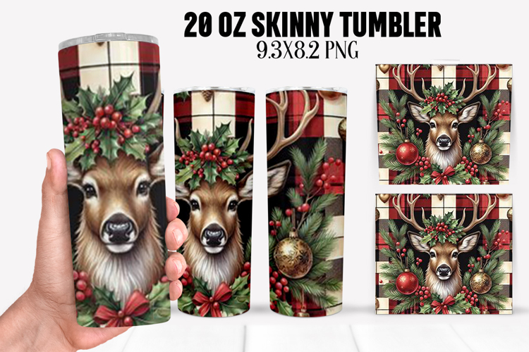 Christmas Deer Tumbler Sublimation ,20 oz Tumbler Wrap