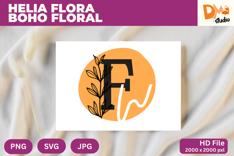 Helia Flora Boho Floral Monogram