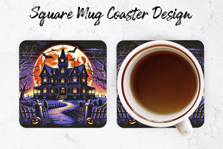 Halloween House Mug coaster | Coaster | Sublimation Design