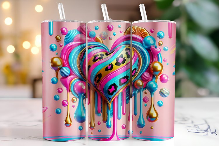 Hearts Tumbler Wrap | Sublimation | Tumblers example image 1