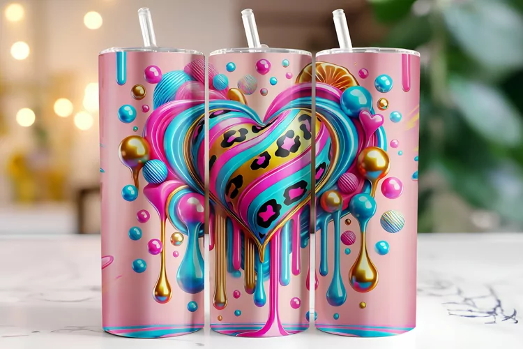 Hearts Tumbler Wrap | Sublimation | Tumblers