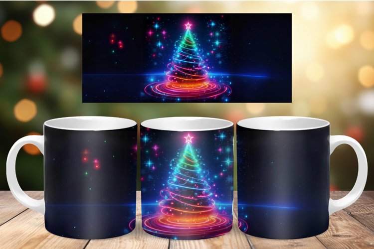 Mug Wrap Sublimation - cosmic christmas tree example image 1