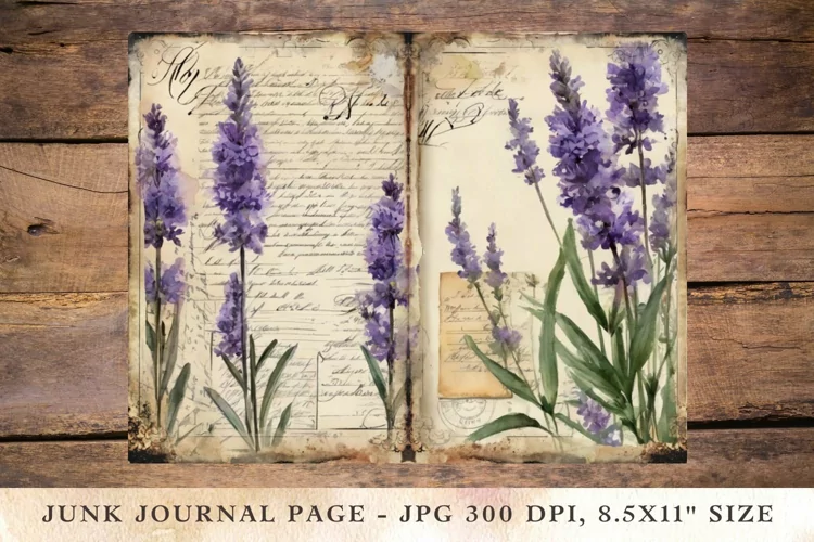 Printable Junk Journal Pages Lavender 5