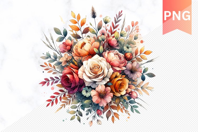 Autumn Flowers Sublimation - Clipart PNG Design