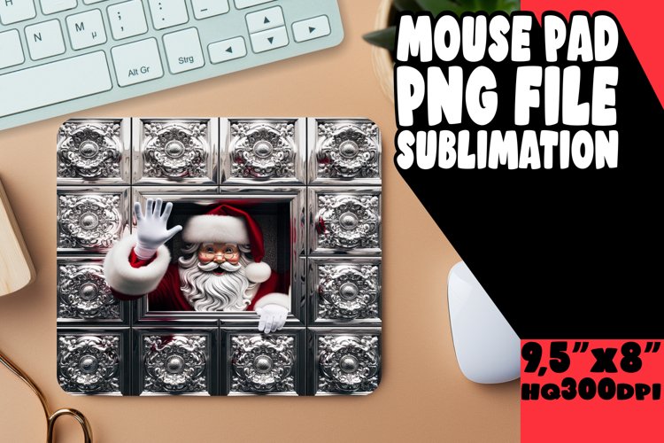 Playful 3D Christmas Mouse Mat example image 1