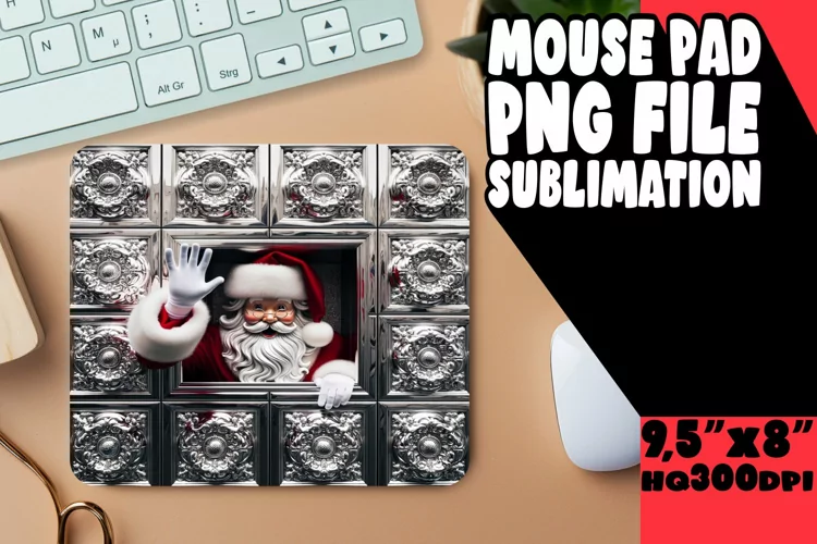 Playful 3D Christmas Mouse Mat