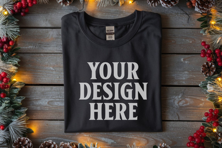 Black Tshirt Mockup Image 9