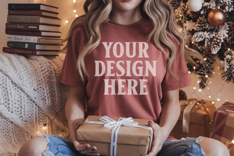 Brick Christmas Comfort Colors 1717 T-shirt Mockup