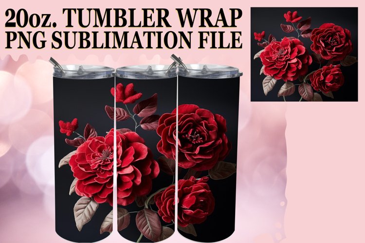 Vibrant Botanical 3D Tumbler Wrap 20oz example image 1