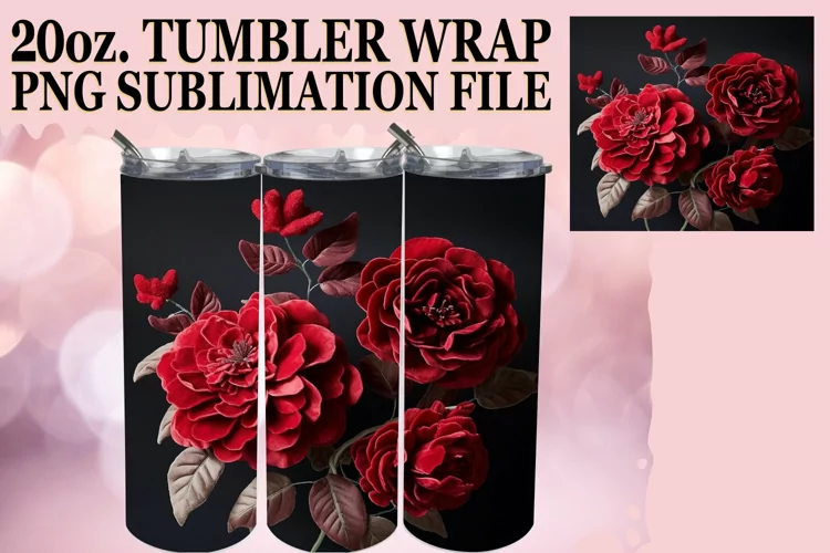 Vibrant Botanical 3D Tumbler Wrap 20oz