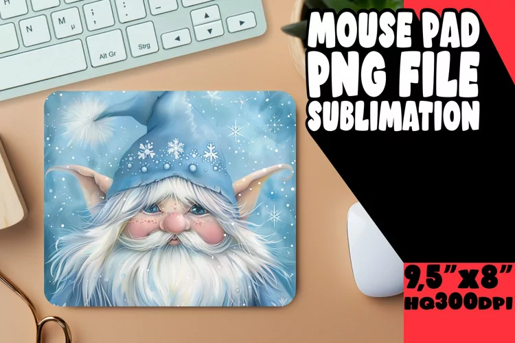 Charming Watercolor Gnome Mouse Pad Design Art