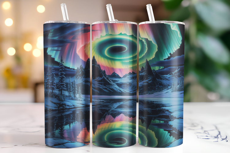 Northern Lights Tumbler Wrap | Sublimation | Tumblers