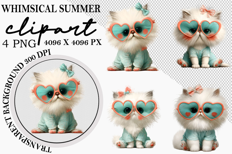 Whimsical Summer Watercolor Clipart PNG