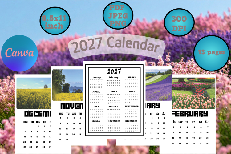 2027 calendar templates with images
