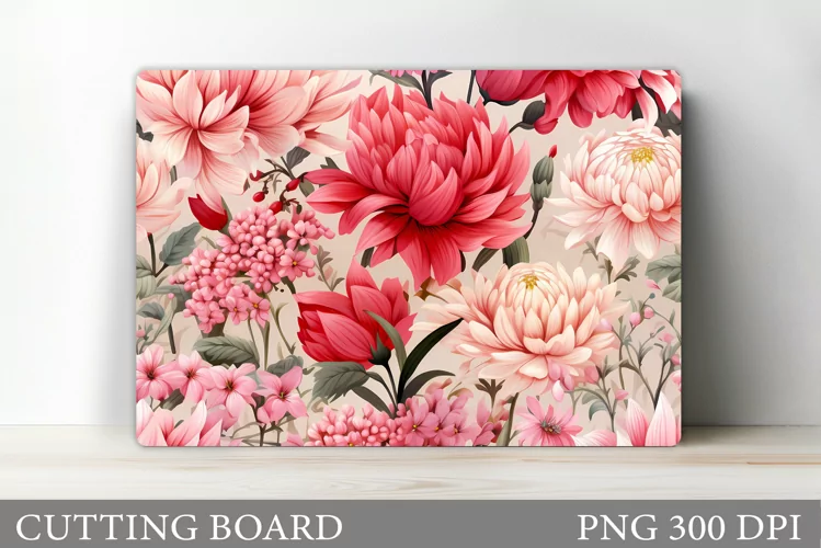 Flowers Cutting Board Design. Flowers Sublimation