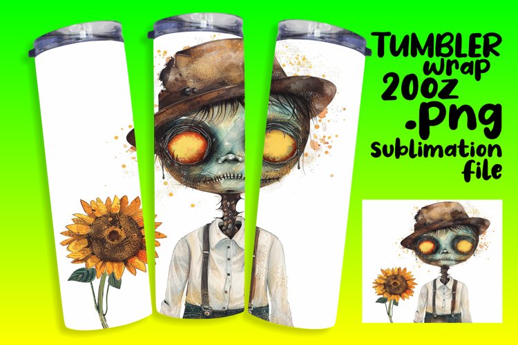 Scarecrow Halloween Tumbler Wrap Design