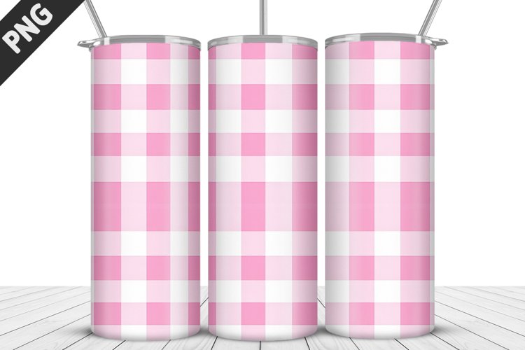 Plaid Tartan Valentine's Day Tumbler Design | Valentin example image 1