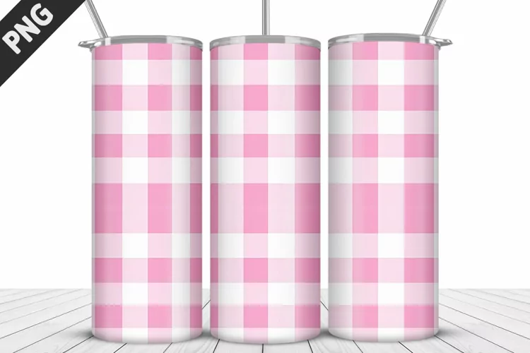 Plaid Tartan Valentine's Day Tumbler Design | Valentin