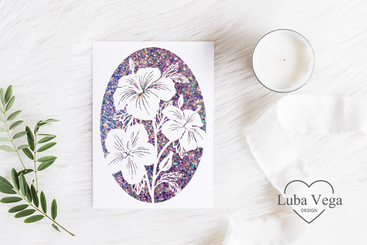 Hibiscus postcard laser cut / Laser Cut Hibiscus Wedding