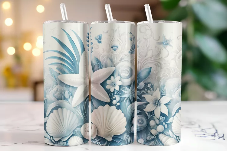 Seashell Tumbler Wrap | Sublimation | Tumblers