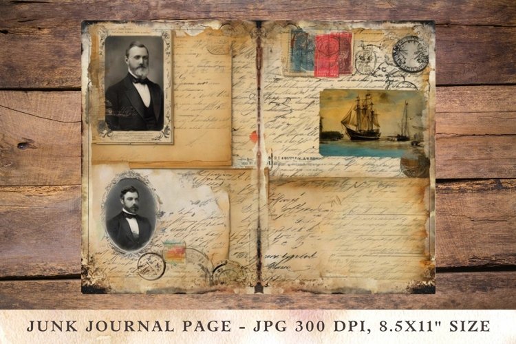 Printable Junk Journal Pages travel postcard 4