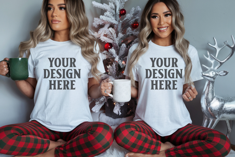 Bella Canvas 3001 Christmas Couple Mockup ,3001 Couple Mock