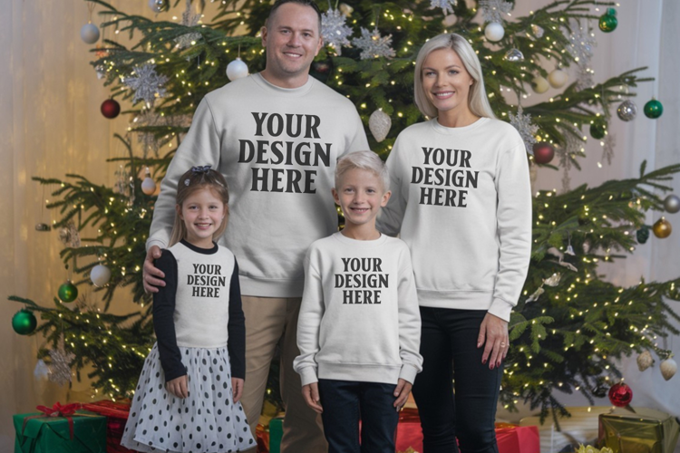 Christmas Family Group Tshirt Mockups