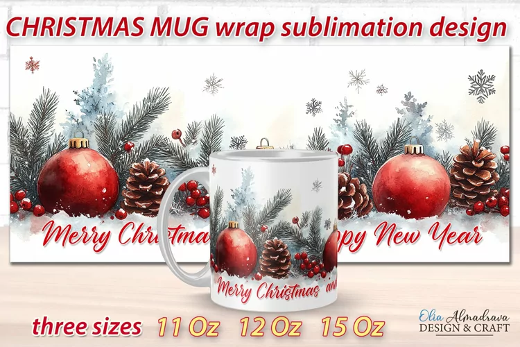 Christmas Mug Wrap Template| Mug Sublimation Cricut designs