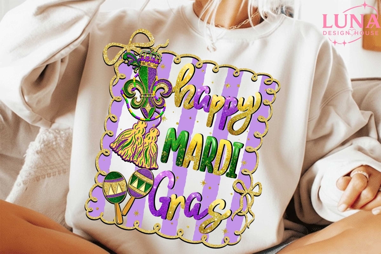 Brushstroke Mardi Gras PNG, Fleur De Lis Coquette PNG