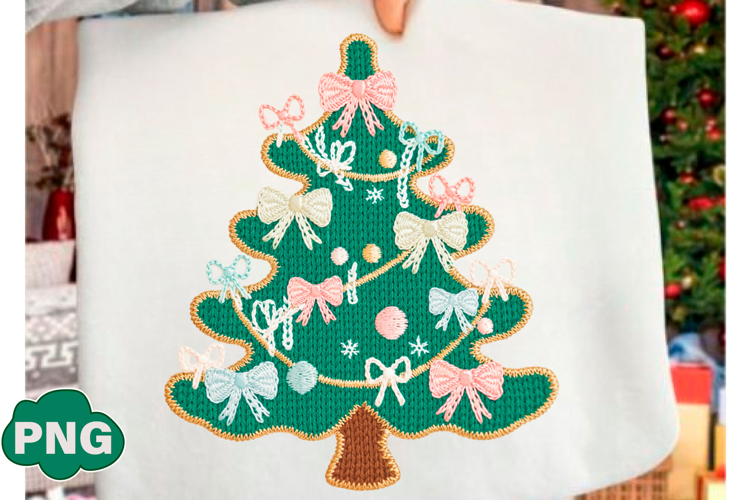 Coquette Crochet Yarn Christmas Tree Png