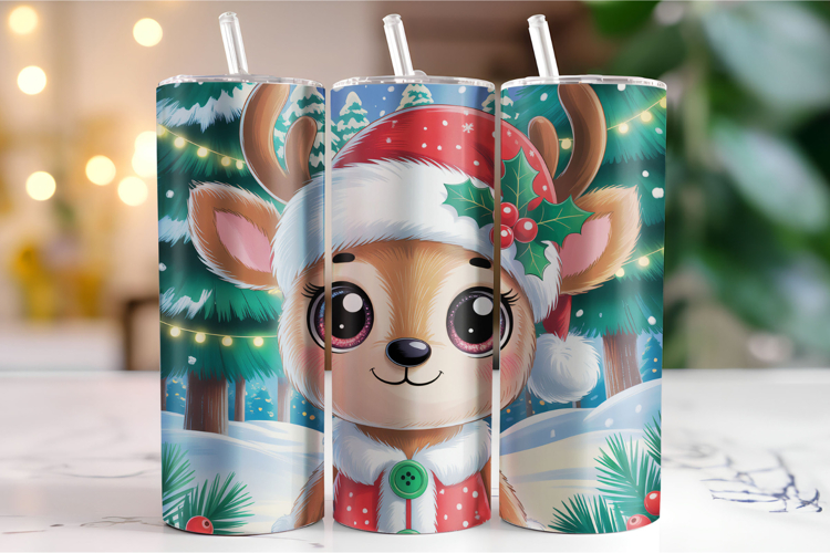 Merry Christmas Deer Tumbler Wrap | Christmas Wrap