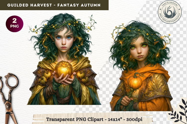 Fantasy Autumn Gilded Harvest PNG Clipart whimsical creature