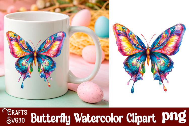 Watercolor Butterfly Clipart Image 2