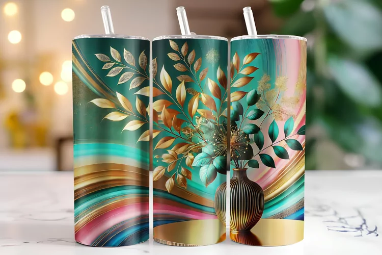 Floral Vase Tumbler Wrap | Sublimation | Tumblers
