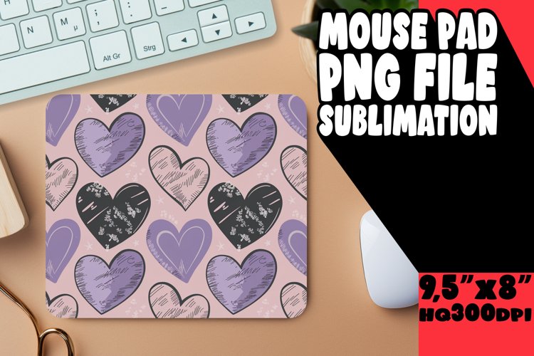 BLISSFUL mouse PAD Fun Design, Heart example image 1