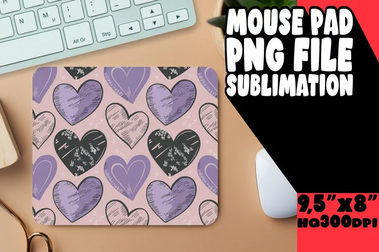 BLISSFUL mouse PAD Fun Design, Heart